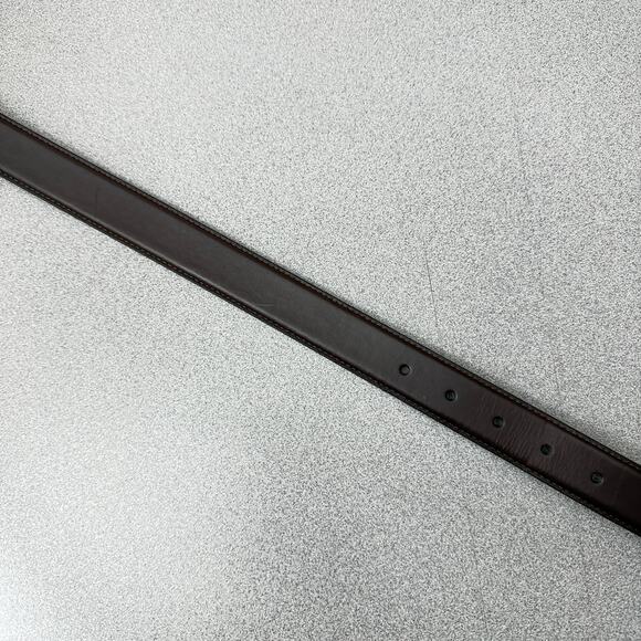 Brooks Brothers Leather Belt Mens 36 Wine Silver Buckle Italy 1.25in Preppy - Picture 5 of 10